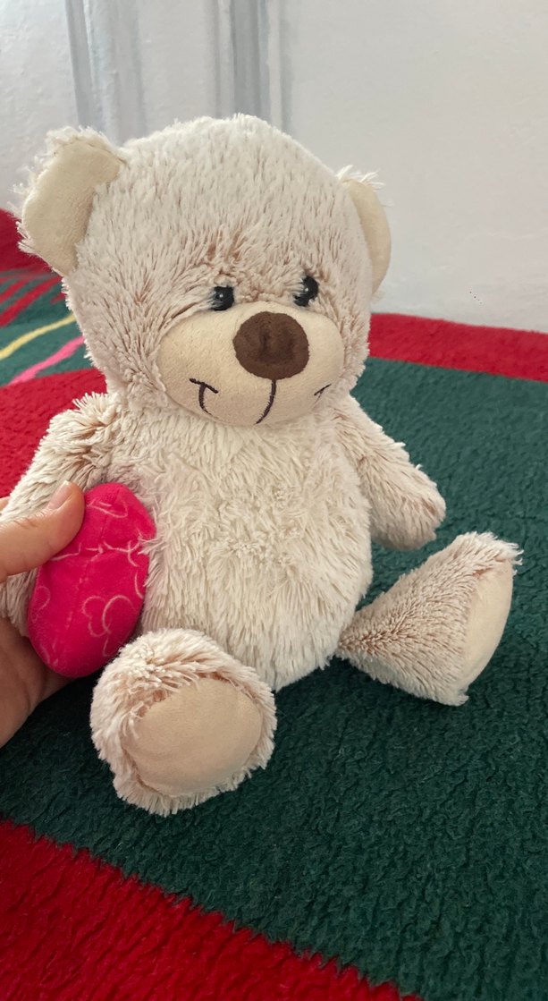 Kalpli Beyaz Peluş Ayıcık - Görsel 3