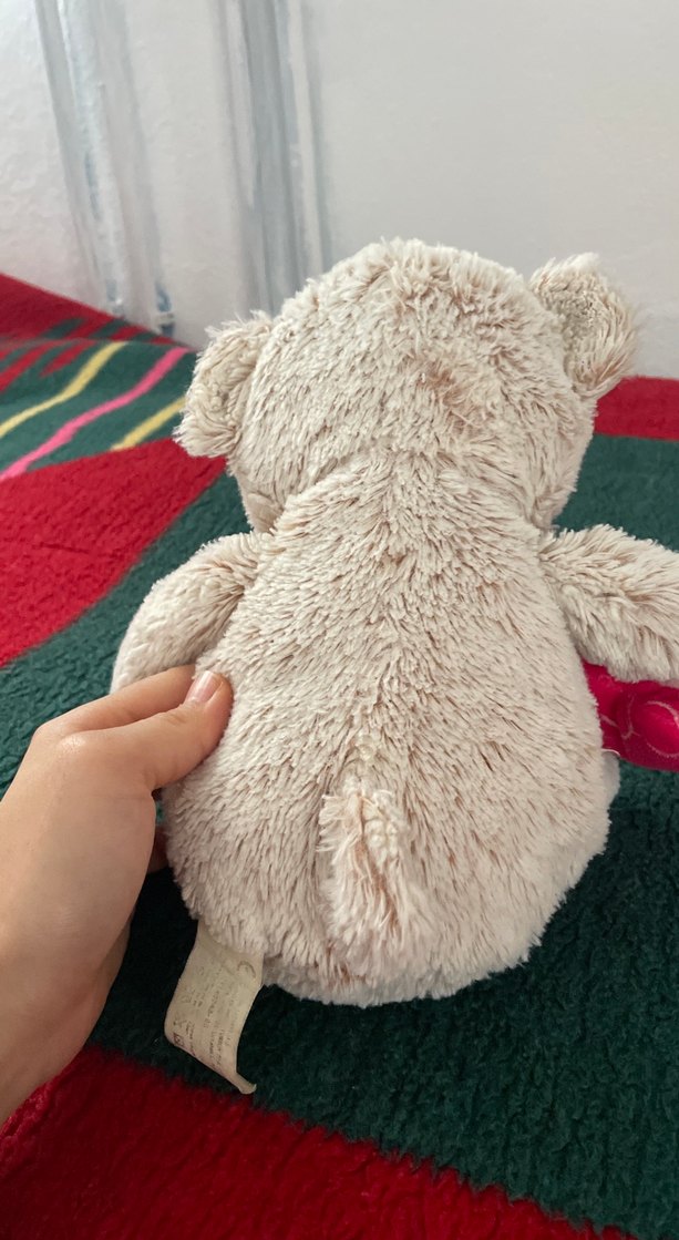 Kalpli Beyaz Peluş Ayıcık - Görsel 2