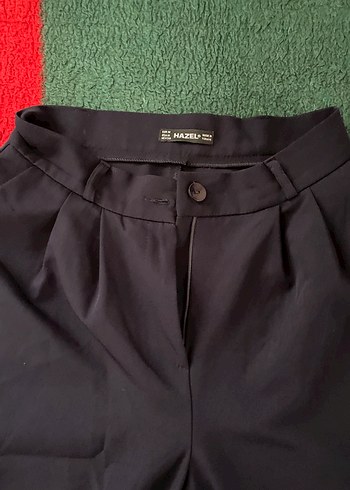 Kadın lacivert Pilili Kumaş Pantolon - Görsel 2