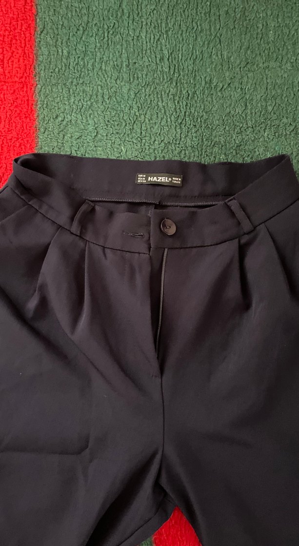 Kadın lacivert Pilili Kumaş Pantolon - Görsel 2