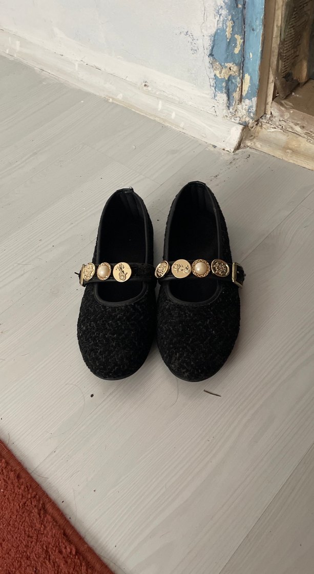 Siyah Yılan Desenli Tokalı Kadın Babet - Görsel 2