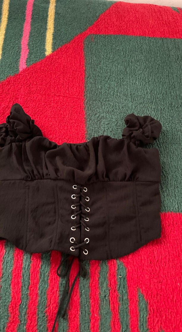 Fırfırlı Siyah  Büstiyer - Görsel 4