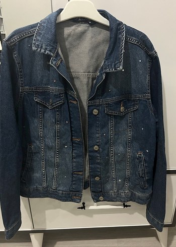 Düğmeli Mavi Kadın Denim Ceket - Görsel 2