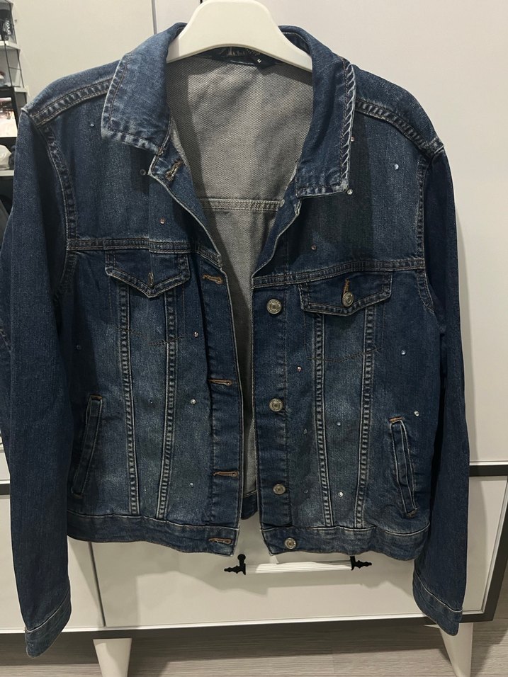 Düğmeli Mavi Kadın Denim Ceket - Görsel 2