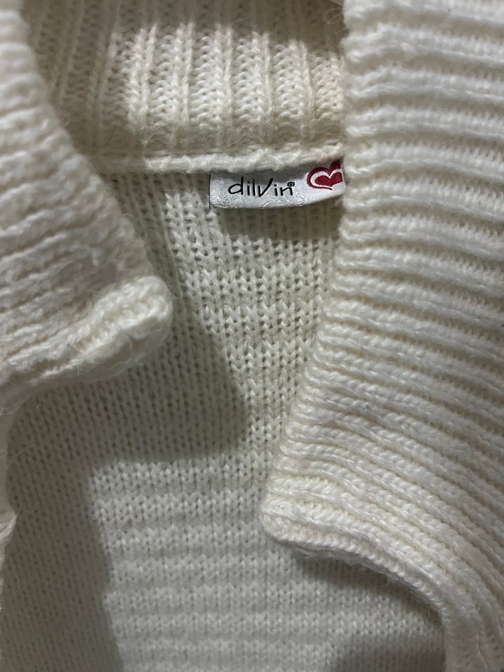 Kadın Örgü Yelek, Salaş, Yüksek Yakalı - Görsel 3