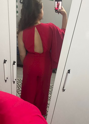 Zara Fuşya Tek Omuzlu Uzun Kollu Tulum - Görsel 2