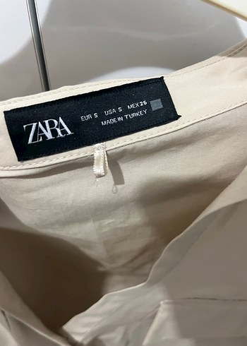 Bej Düğmeli Keten Kısa Gömlek - Görsel 2