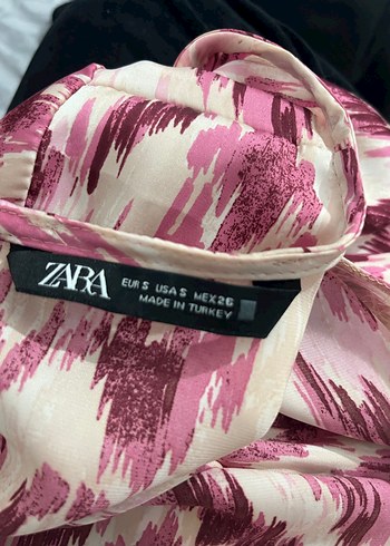 Zara Pembe Bağlama Desenli Transparan Uzun Tulum - Görsel 2