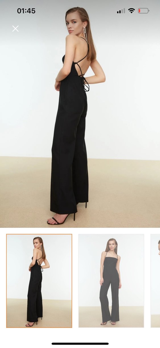 Siyah Kadın Uzun Tulum V Yaka(1kere giydim) - Görsel 2