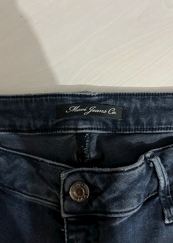 l Beden Gri Kadın Denim Midi Boy Kot Pantolon