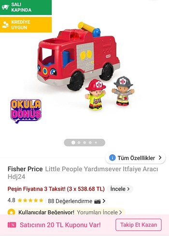 Fisher Price Little People İtfaiye Aracı Seti