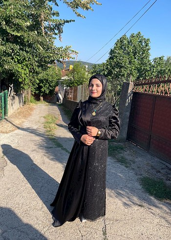 Uzun Kollu Siyah Gotik Henna Elbise