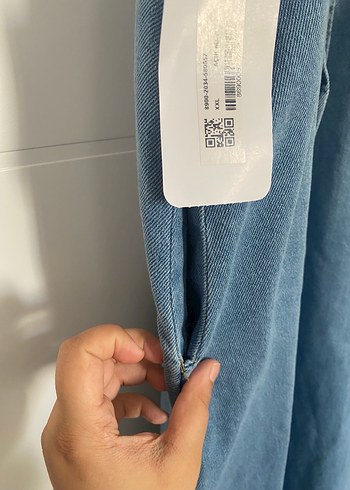 Diğer Kadın Mavi Denim Askılı Bol Tulum