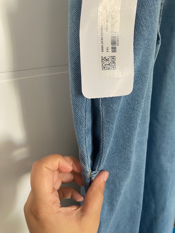 Kadın Mavi Denim Askılı Bol Tulum - Görsel 5