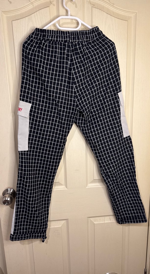 Siyah Beyaz Kemerli Kareli Kumaş Pantolon - Görsel 3