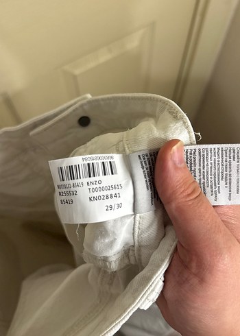 Casual Erkek beyaz Pantolon - Görsel 4