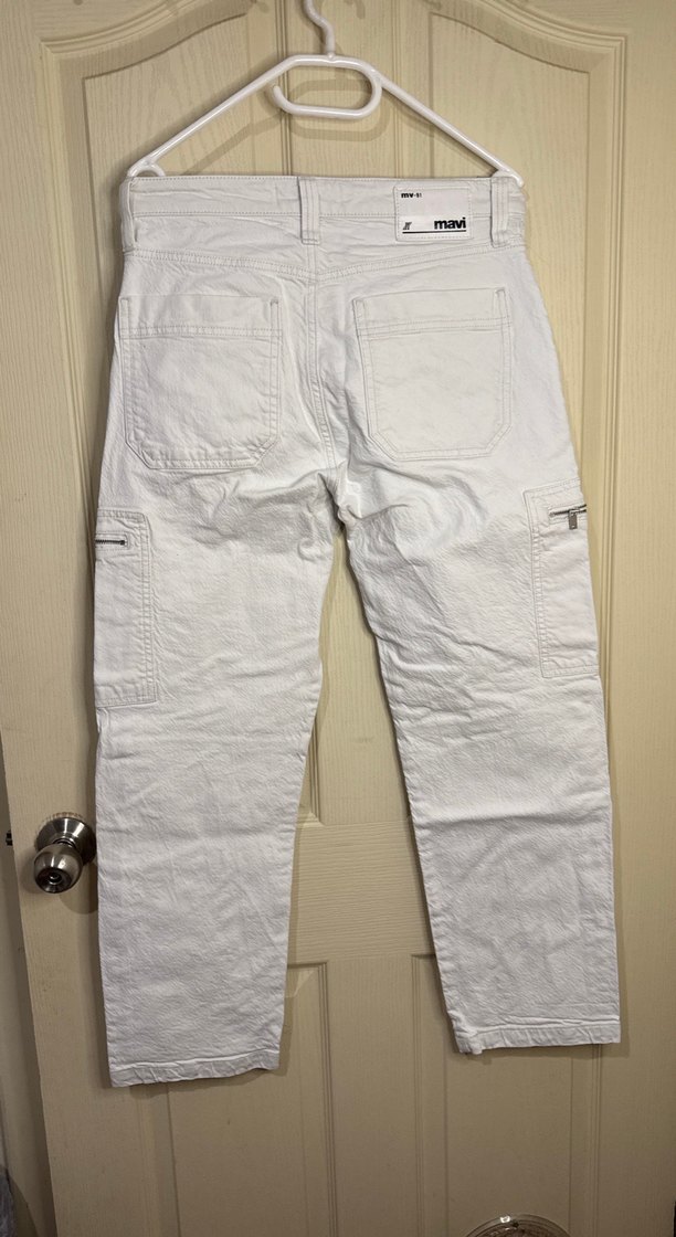 Casual Erkek beyaz Pantolon - Görsel 3