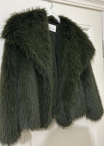 Haki Kürk Detaylı Midi Kadın Mont - Görsel 4