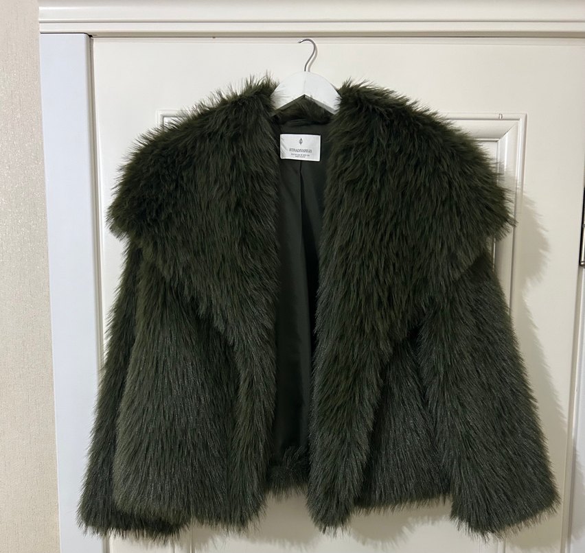 Haki Kürk Detaylı Midi Kadın Mont - Görsel 2