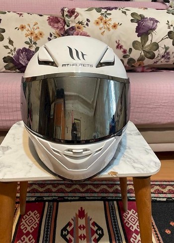 Beyaz Parlak mt kask Motosiklet Kaskı - Görsel 2