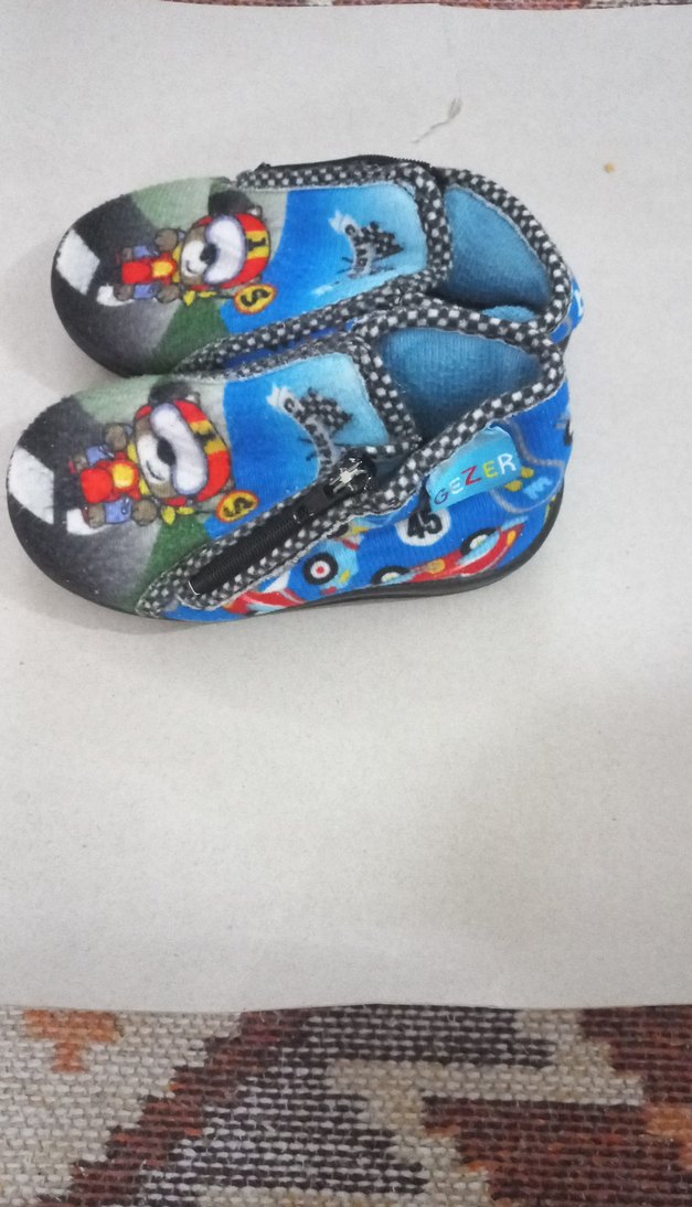 Erkek Çocuk Mavi Renkli Desenli Panduf - Görsel 2