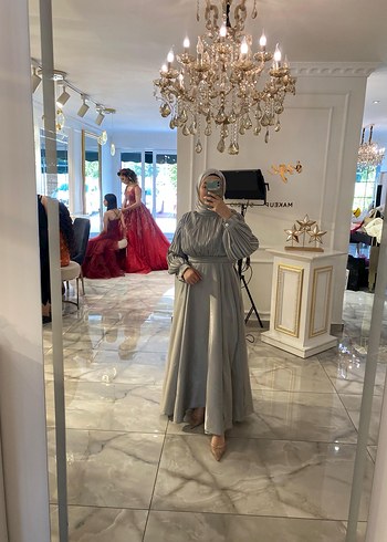 Gri parlak Elbise - Görsel 2