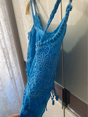 36 Beden Mavi Crop