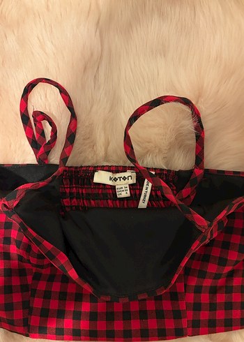 Kareli Kırmızı Mini Büstiyer - Görsel 4