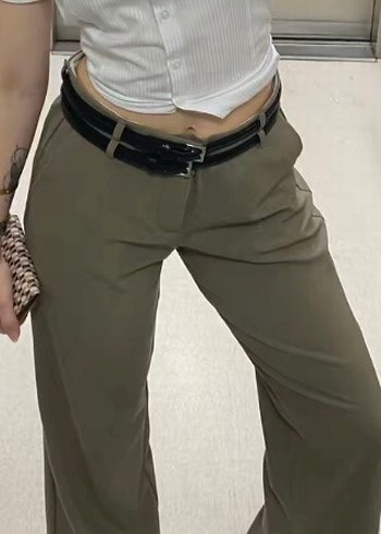 Zara Zara Kemerli Kumaş Pantolon