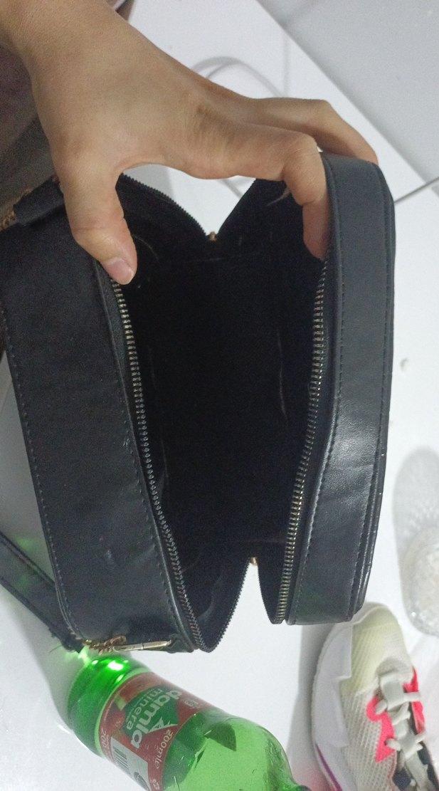 Siyah Deri Yılan Desenli Kadın Çanta - Görsel 3