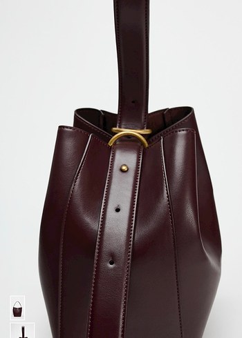 Zara Zara bordo bucket çanta