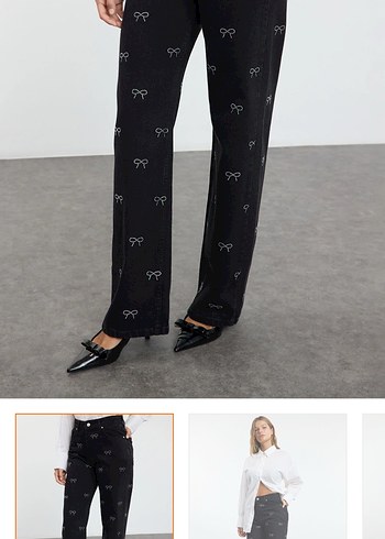 Milla fiyonk yüksel bel wide leg jeans - Görsel 3