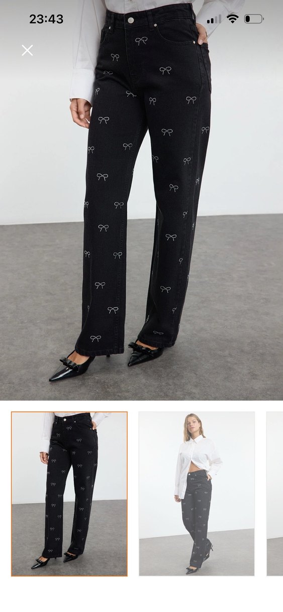 Milla fiyonk yüksel bel wide leg jeans - Görsel 3