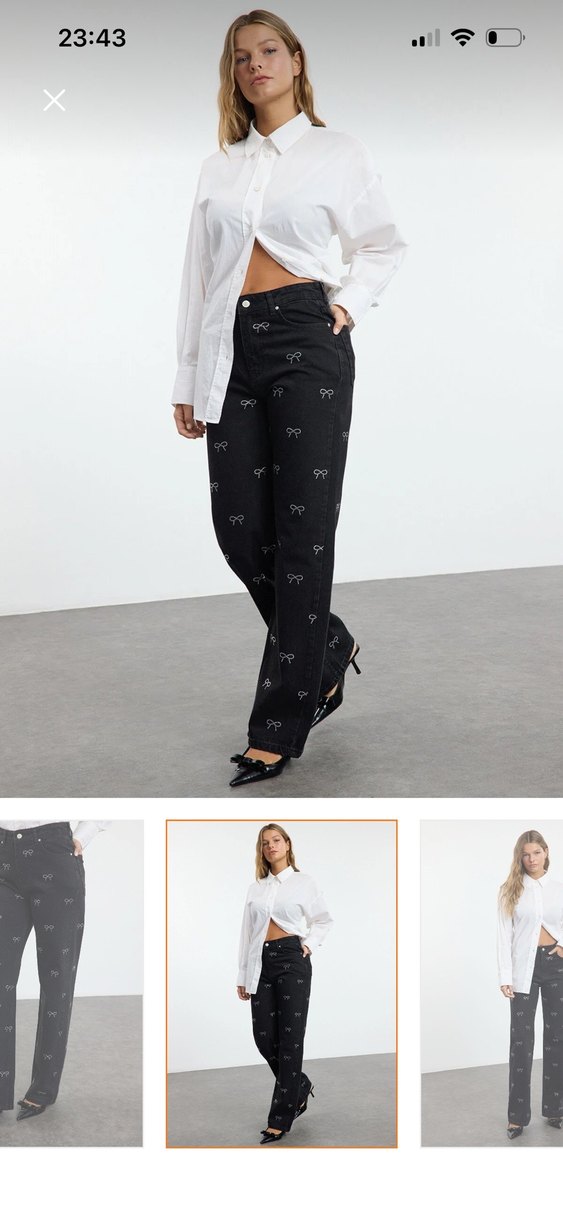 Milla fiyonk yüksel bel wide leg jeans - Görsel 4