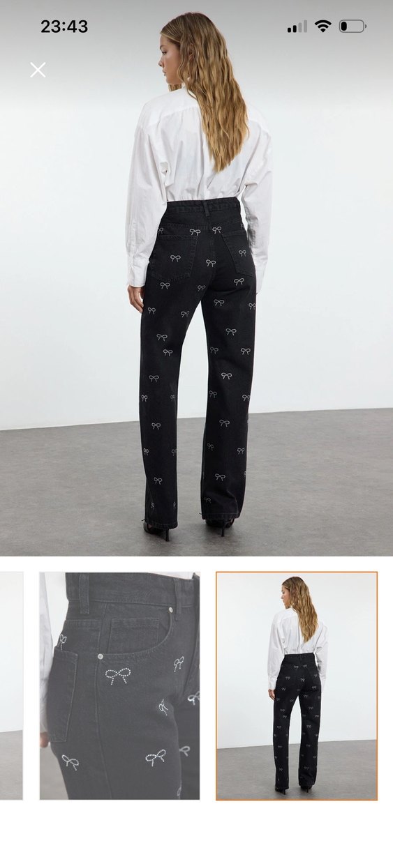 Milla fiyonk yüksel bel wide leg jeans - Görsel 5