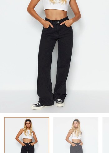 Milla siyah wide leg jeans - Görsel 3