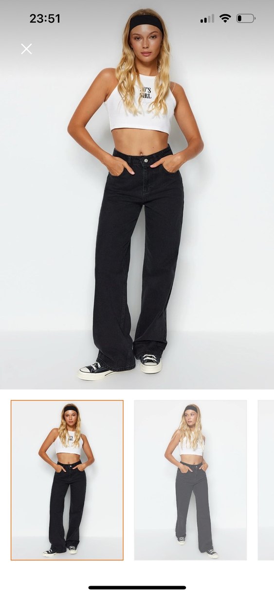 Milla siyah wide leg jeans - Görsel 3