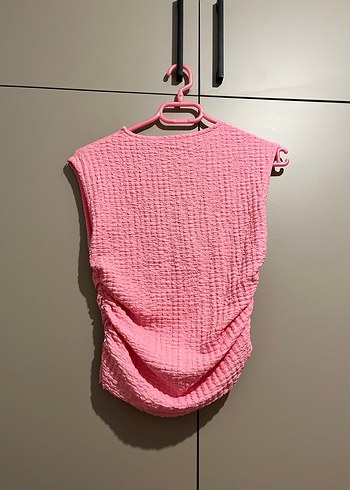 Pembe sıfır kol bluz - Görsel 2