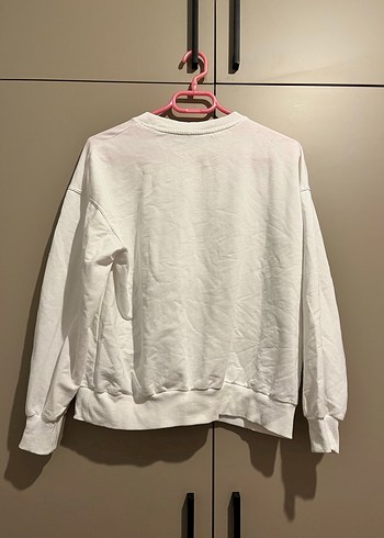 Beyaz Uzun Kollu Baskılı Sweatshirt - Görsel 2
