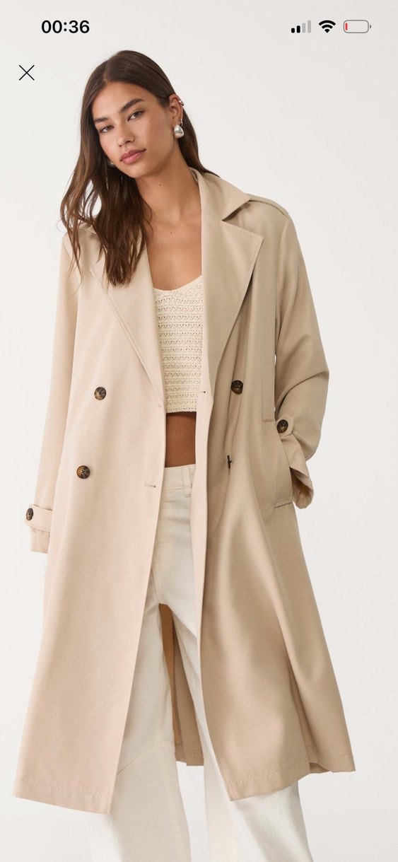 Stradivarius dökümlü uzun trençkot - Görsel 4