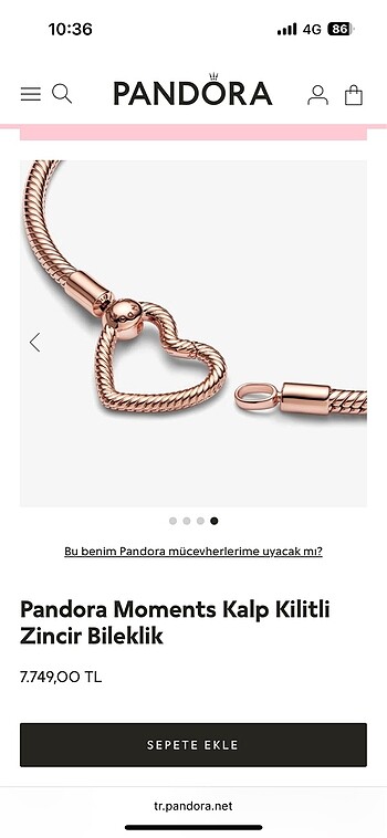 Pandora Pandora altın kaplama bileklik