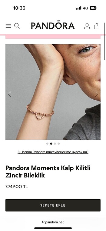 Pandora altın kaplama bileklik