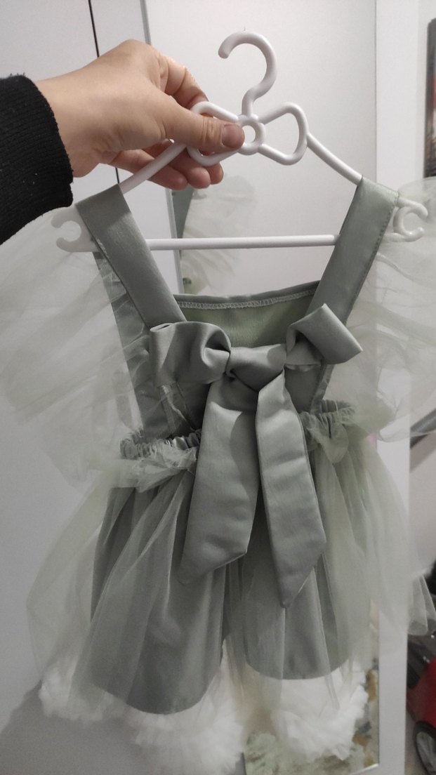 Kız bebek yeşil Tül Elbise - Görsel 2