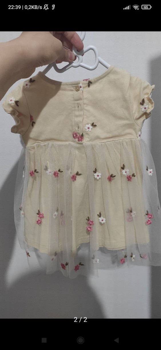 Çiçek Nakışlı Kız Çocuk Elbisesi - Görsel 2