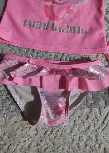 Kız Çocuk Pullu Deniz Kızı Desenli Bikini - Görsel 4