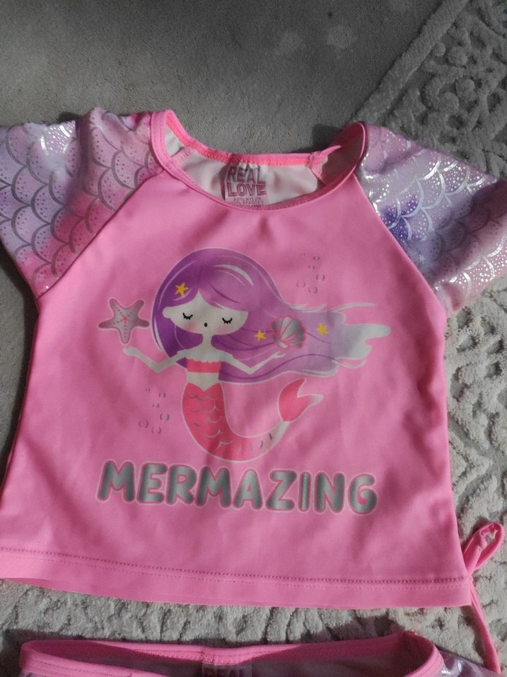 Kız Çocuk Pullu Deniz Kızı Desenli Bikini - Görsel 3