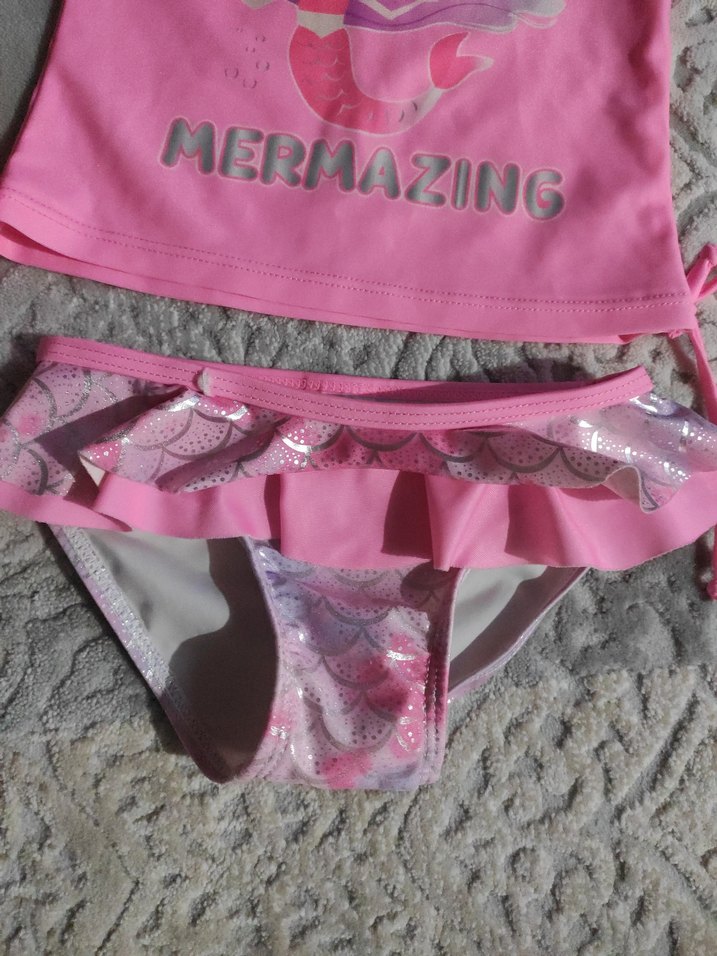 Kız Çocuk Pullu Deniz Kızı Desenli Bikini - Görsel 4