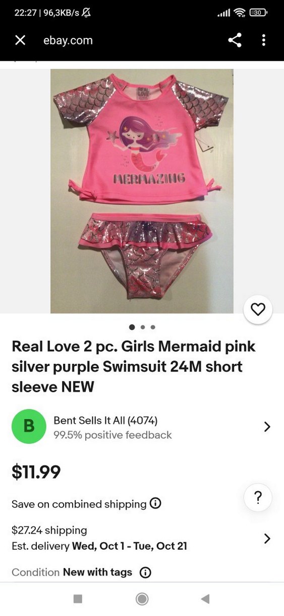 Kız Çocuk Pullu Deniz Kızı Desenli Bikini - Görsel 5