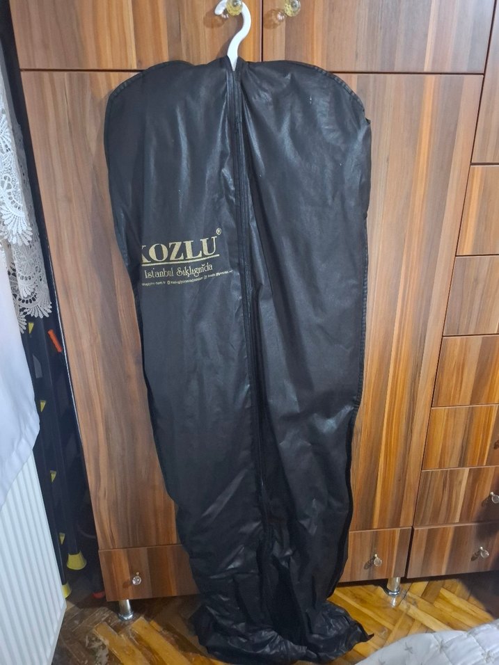 Bej Nakışlı Uzun Kollu Vintage Nişan Elbisesi - Görsel 2