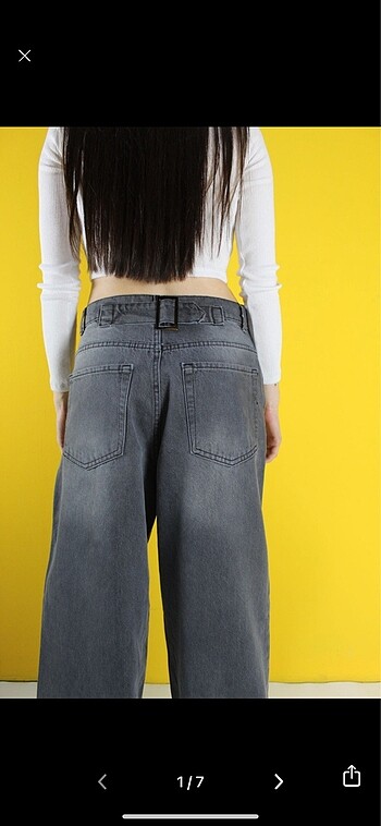 Unisex Toka Detaylı Baggy Jean A560